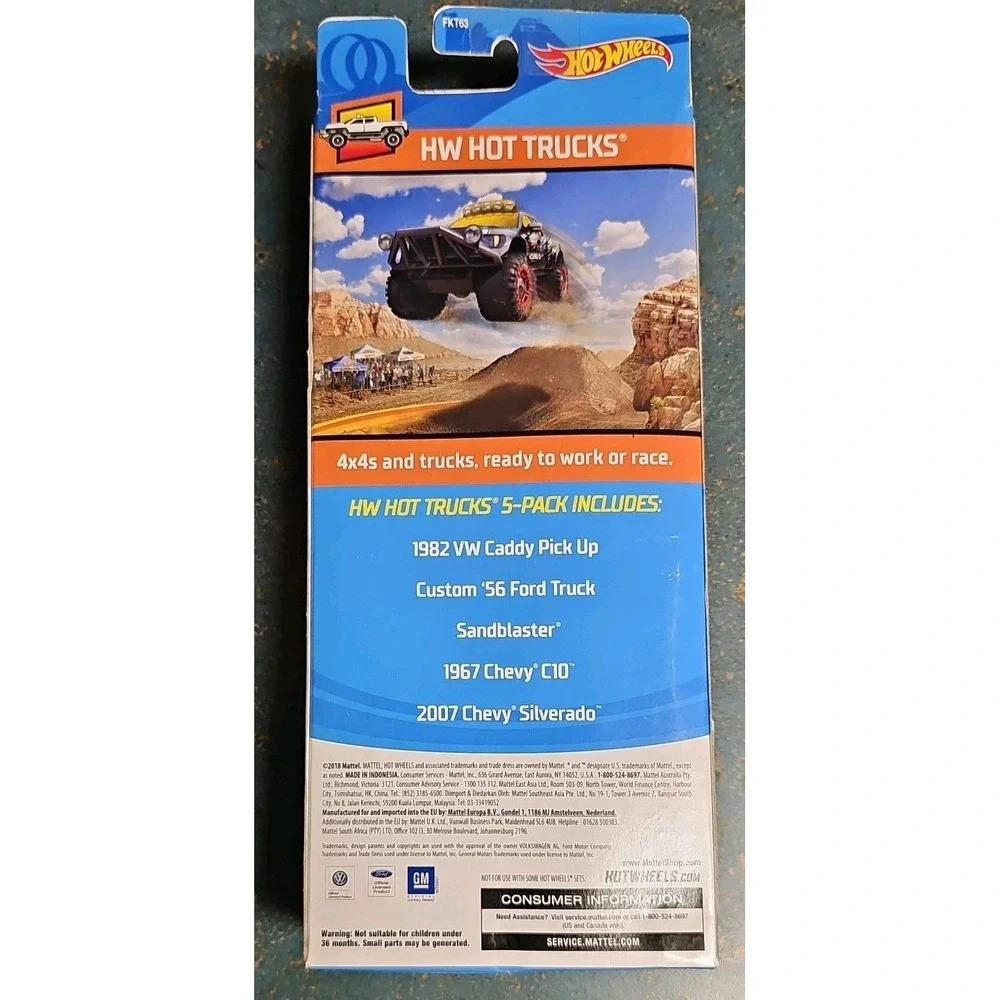 Hot Wheels HW Hot Trucks 5-Pack Diecast Cars 1982 VW Custom 56 Ford FKT63 2018